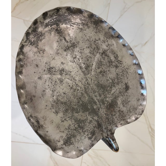 Vintage Salterini Lily Pad Drink Table / Garden Table in Raw Metal For Sale In Little Rock - Image 6 of 12