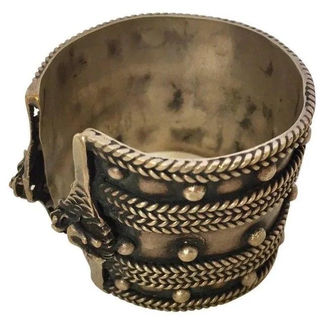 Moroccan Mid 20th Century Moroccan Vintage Berber Tribal Ethnic Cuff For Sale - Image 3 of 18