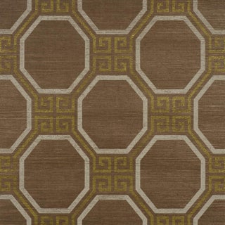 Sample - Schumacher Octavia Sisal Wallcovering In Sepia For Sale