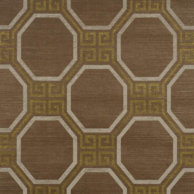 Sample - Schumacher Octavia Sisal Wallcovering In Sepia For Sale