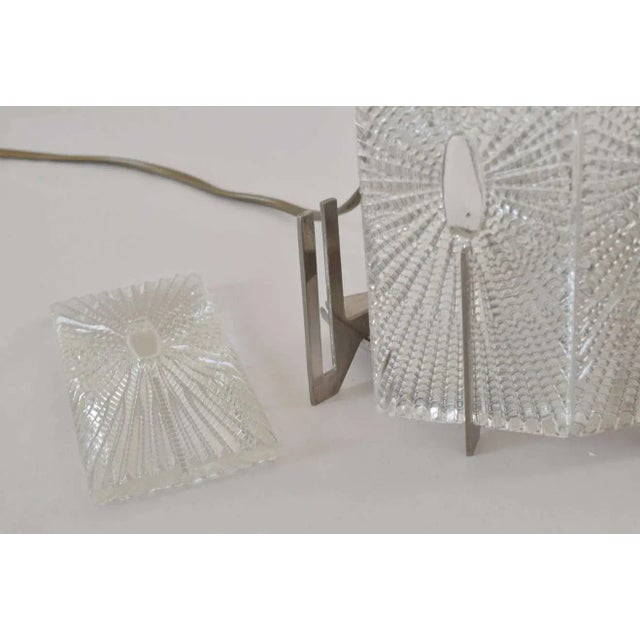 Metal Italian Frost Glass Wall Lamp by Rupert Nikoll, 1950 For Sale - Image 7 of 8