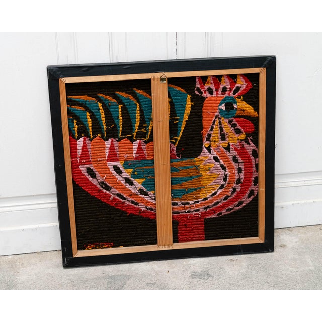 Textile P.Lobel, Canvas Rooster, 1950s, Textile and Wool For Sale - Image 7 of 8