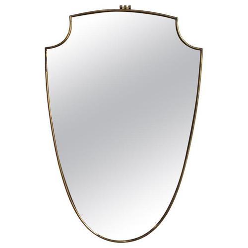 Vintage Italian Wall Mirror with Brass Frame by Gio Ponti, 1960s For Sale - Image 14 of 14
