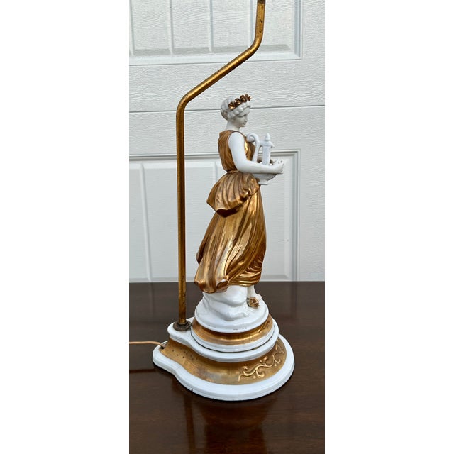 Vtg. White & Gold Neo-Classic Style Table Lamp For Sale - Image 13 of 13