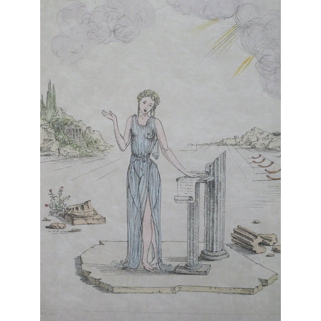 Salvador Dali Signed Stamped Limited Edition Calliope From 9 Muses Lithograph For Sale - Image 4 of 12