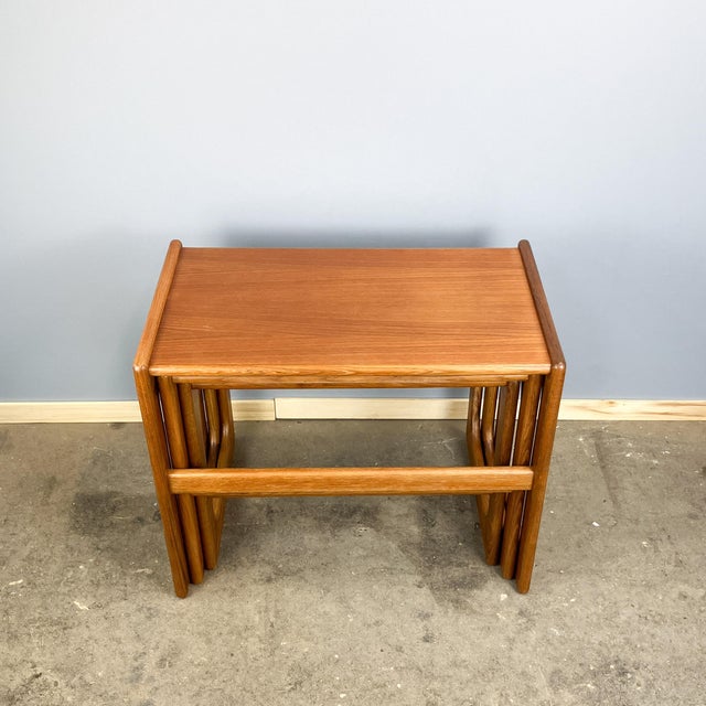 Brown Nesting Tables in Teak from Salin Nyborg, 1960s, Set of 3 For Sale - Image 8 of 12