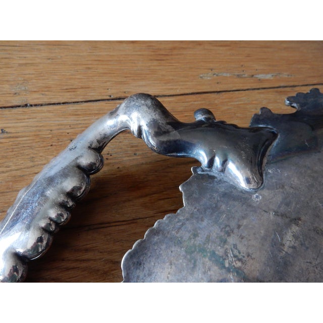 Enormous Ornate Silverplate Serving Bar Tray Dated 1955 For Sale - Image 9 of 9