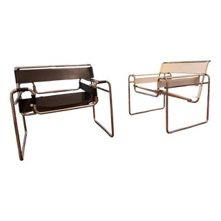 Vintage Bauhaus Wassily Armchairs by Marcel Breuer for Knoll and\.Gavina Int., 1970s, Set of 2 For Sale