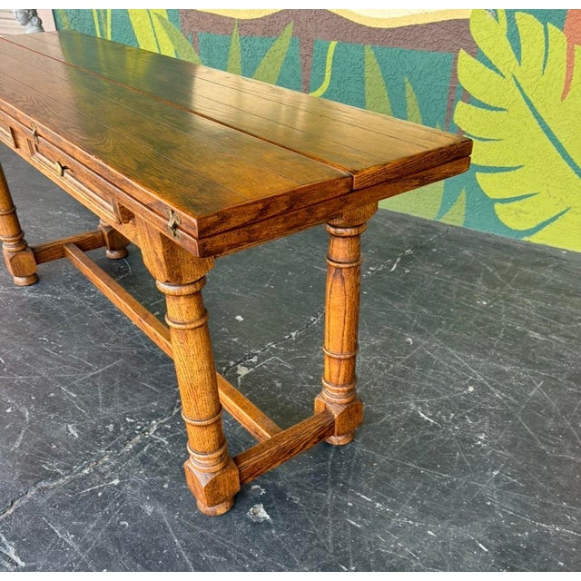 Century Farmhouse Fliptop Console Dining Table For Sale - Image 15 of 16