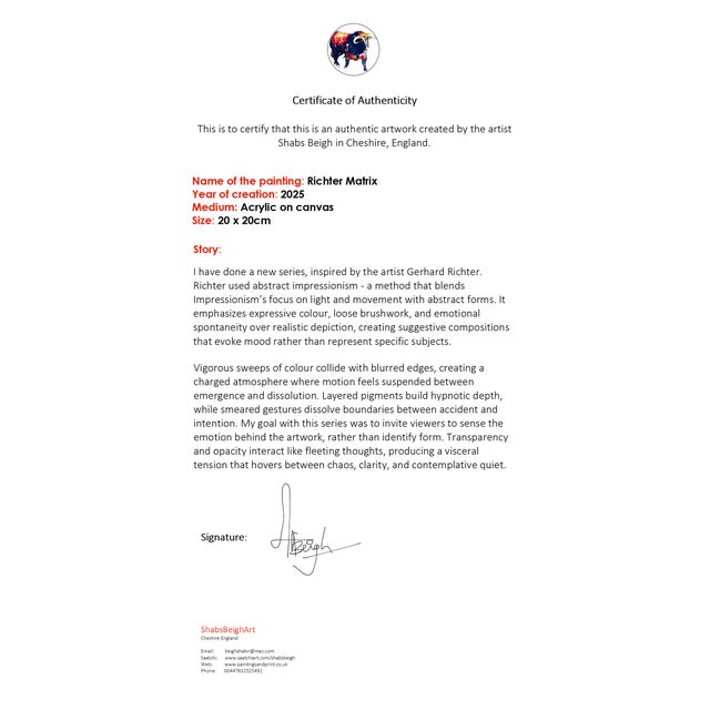 Green Richter Matrix Abstract Expressionism Acrylic Painting by Shabs Beigh For Sale - Image 8 of 8