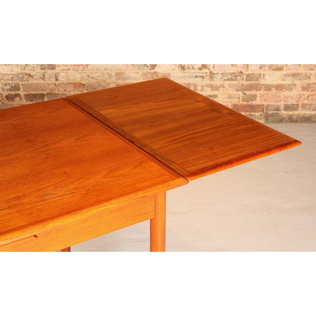 Wood Mid-Century Danish Extendable Teak Dining Table, 1970s For Sale - Image 7 of 12