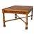Mid-Late 20th Century Baker Furniture Campaign Style Rectangular End Table Walnut & Mahogany Faux Bamboo Legs For Sale