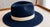 Modern Janessa Leoné Navy Wool Fedora With Caramel Leather Band - New For Sale - Image 3 of 5
