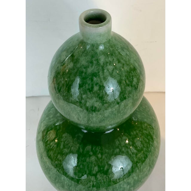 Modern Currey & Company Small Green Glaze Porcelain Gourd Vase For Sale - Image 3 of 4