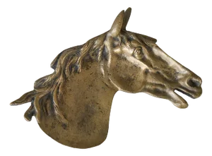 Equestrian Vide Poche in Patinated Sand Cast Brass, 1950s
