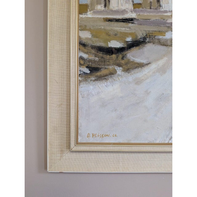 1964 Mid-Century Modern 'Beyond the White Road' Swedish Abstract Landscape Oil Painting, Framed For Sale - Image 6 of 11
