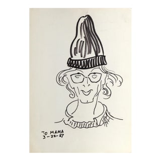 Mama Drawing, Erik Freyman Sharpie on Paper For Sale