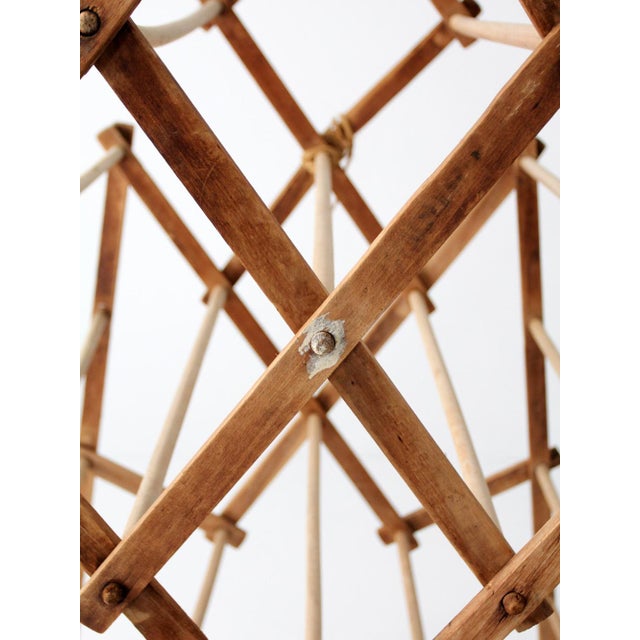 Antique Victorian Wood Folding Laundry Drying Rack For Sale - Image 6 of 7