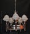 Glass Art Deco French Five-Light Chrome, Bakelite & Opaline Glass Chandelier, 1930s For Sale - Image 7 of 18
