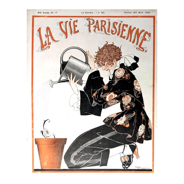 Authentic La Vie Parisienne 1921 Cover by René Vincent For Sale