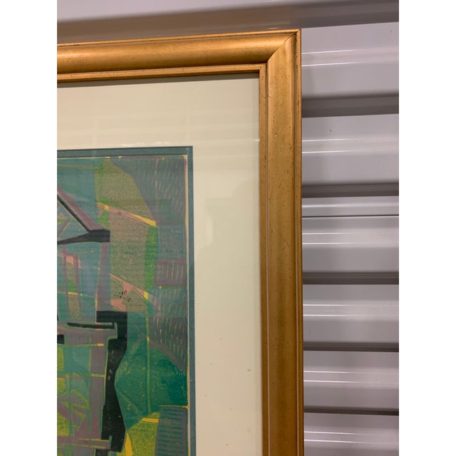 1960s 1960s Alfred Salve Signed Block Print For Sale - Image 5 of 9