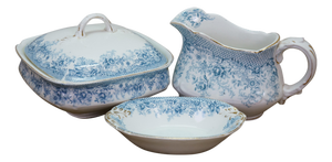 Antique Victorian Henry Alcock & Co Brunswick Lidded Tureen Pitcher Bowl - 3 pcs