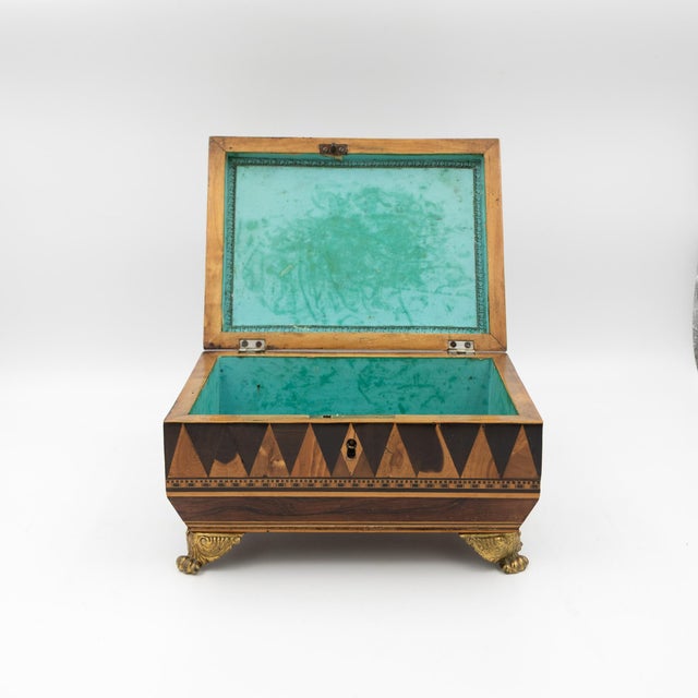 Regency Rosewood Specimen Box on Gilt Lion Paw Feet Circa 1810 For Sale - Image 15 of 16