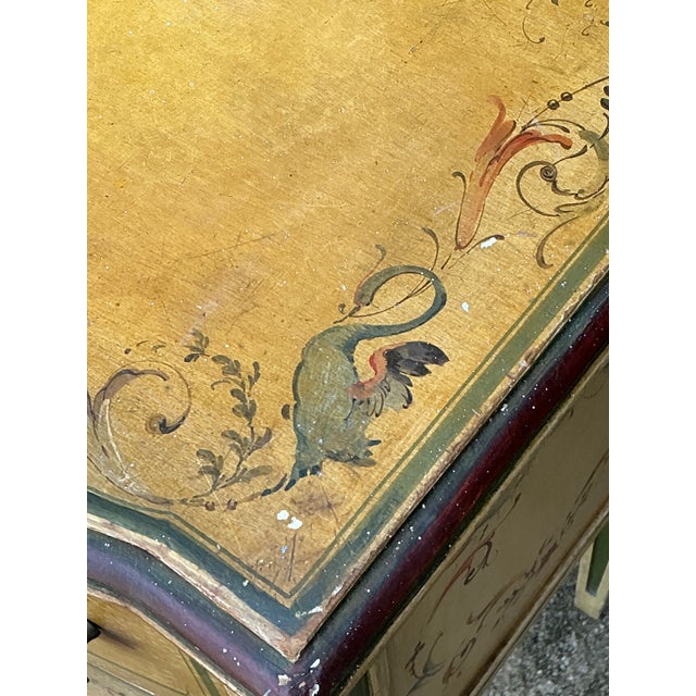 Vintage Distressed Hand-Painted Wood Nightstands For Sale - Image 9 of 16