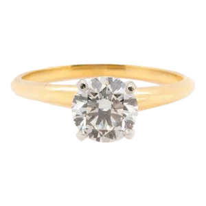 Ladies 18K Yellow Gold & Platinum Ladies Solitaire Lab-Grown Diamond Engagement Ring