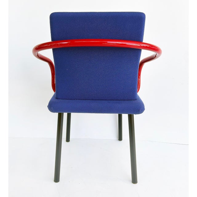 1980s Knoll Ettore Sottsass "Mandarin" Post-Modern Dining Chairs, Set of 6 For Sale - Image 5 of 18