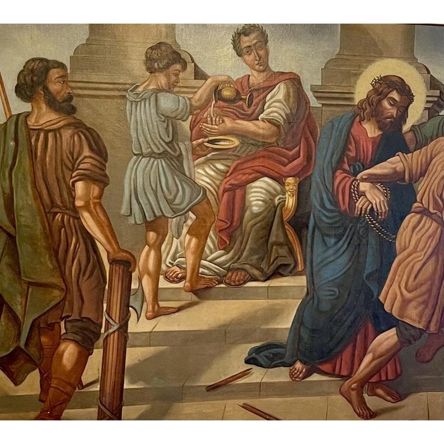 French School Artist, The Judgement of Jesus, 19th Century, Oil Painting, Framed For Sale - Image 6 of 11