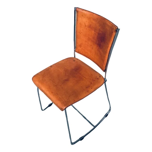 Postmodern Italian Design Leather Dining Chair Set by Segis, 1990s, Set of 7 For Sale