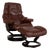Set of Leather Reno Recliner and Ottoman with Manual Function from Stressless For Sale