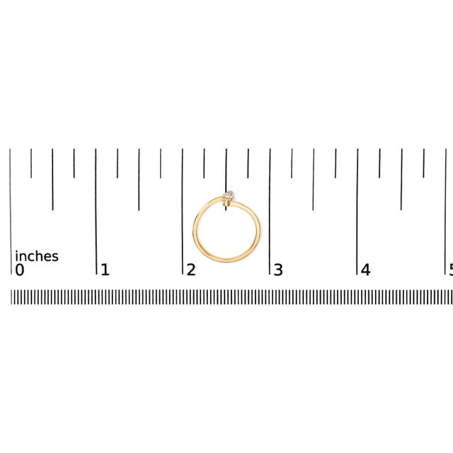 10K Yellow Gold 1/4 Cttw Lab Grown Diamond Vertical Three Stone Ring - Size 7.5 For Sale In New York - Image 6 of 6