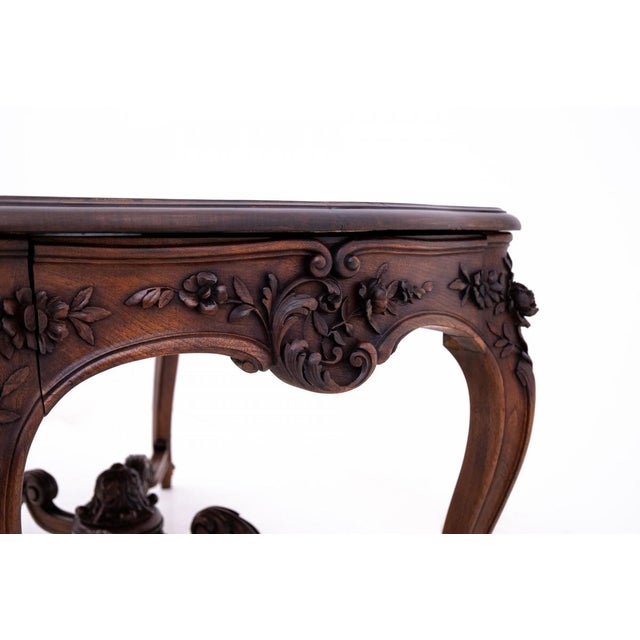 Antique French Richly Carved Table, in Restored conditions. Designed before 1890
