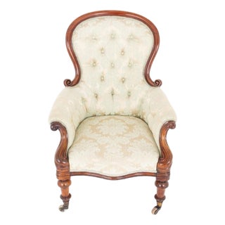 Antique Victorian Gentlemans Parlour Seat Chair, 1870 For Sale