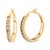 Modern and elegant, these glamorous hoops are created in sparkling 14kt yellow gold plated 925 sterling silver. The outer...