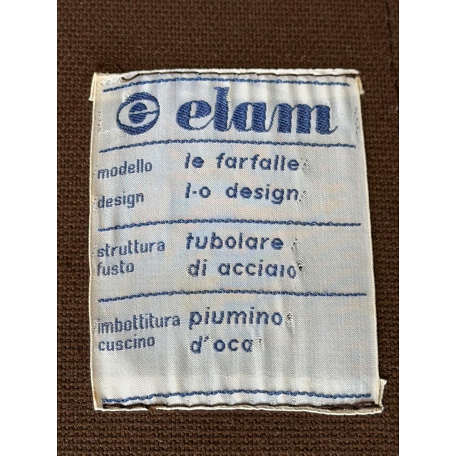 "Le Farfalle" armchair by Roberto Lucci and Paolo Orlandini for Elam, 1970. Chromed tubular steel frame with a two-strap...