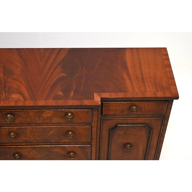Wood Small Georgian Style Breakfront Sideboard, 1930s For Sale - Image 7 of 10