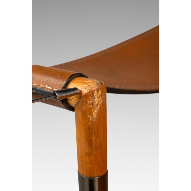 Talian Postmodern Modernist "Jocauro" Armchair by Arrben in Original Patinaed Leather, Italy, C. 1990s For Sale - Image 16 of 18