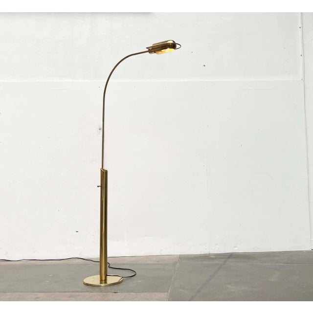Vintage German Hollywood Regency Model Exe Floor Lamp in Brass by Florian Schulz, 1970s For Sale - Image 9 of 18