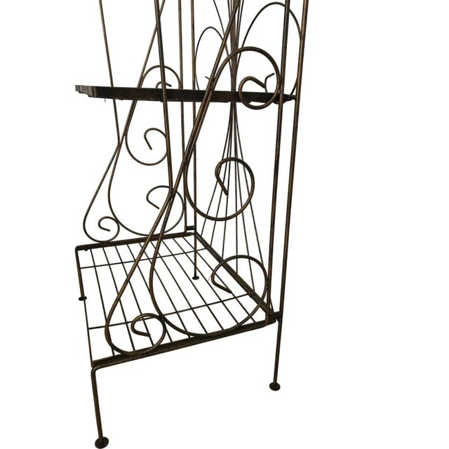 Mid 20th Century Vintage Baker Shelf Metal Floral Design For Sale - Image 4 of 4