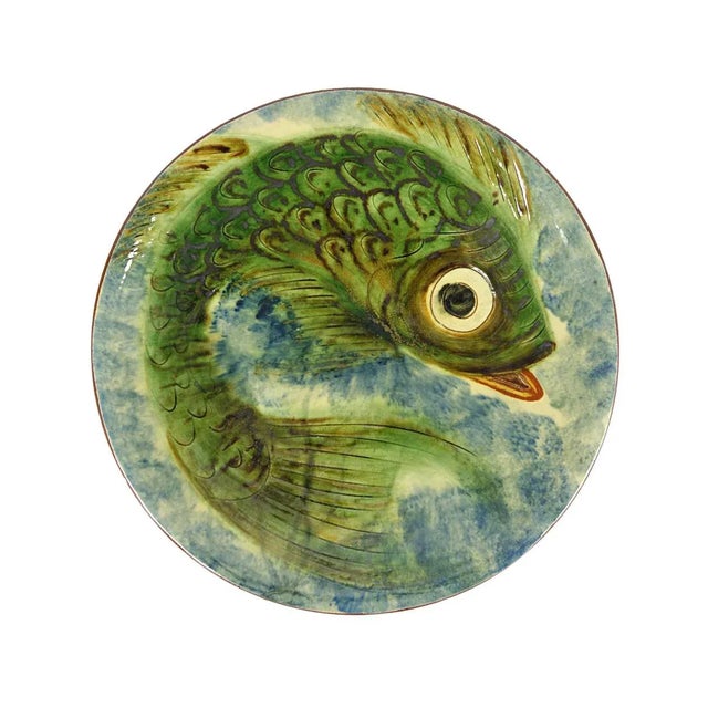 Mid-Century Modern Mid-Century Ceramic Wall Plates with Fish Decor by Puigdemont, Set of 3 For Sale - Image 3 of 16