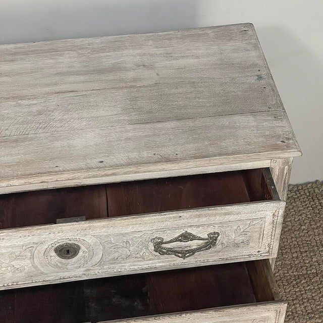 18th Century Country French Whitewashed Commode With Bronze Hardware For Sale - Image 10 of 18