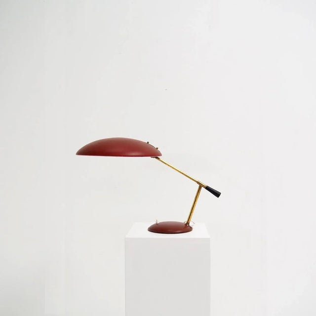 Table Lamp in Red Painted Metal, 1950s For Sale - Image 4 of 12