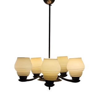 Glass Ceiling Lamp Model 1376 by Paavo Tynell for Oy Taito Ab, 1930s For Sale