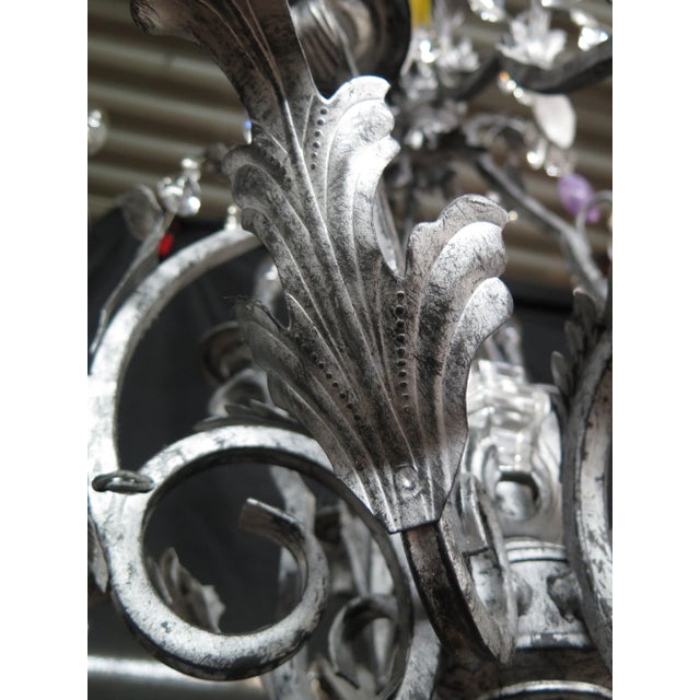 1990s Decorator Amethyst Rock Crystal Chandelier For Sale - Image 5 of 12