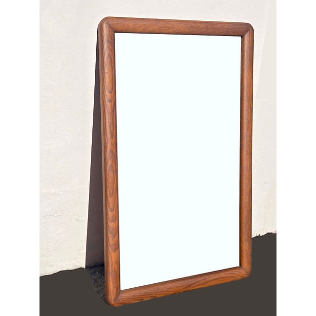 Mid 20th Century Large Oak Wood Framed Mirror For Sale - Image 11 of 15