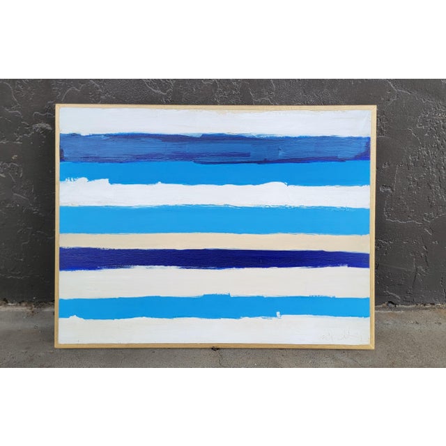 Blue Michael Costantini Colorist Abstract Painting "The Sea" For Sale - Image 8 of 8