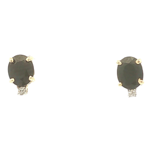 Late 20th Century Pair of Sapphire and Diamond Stud Earrings